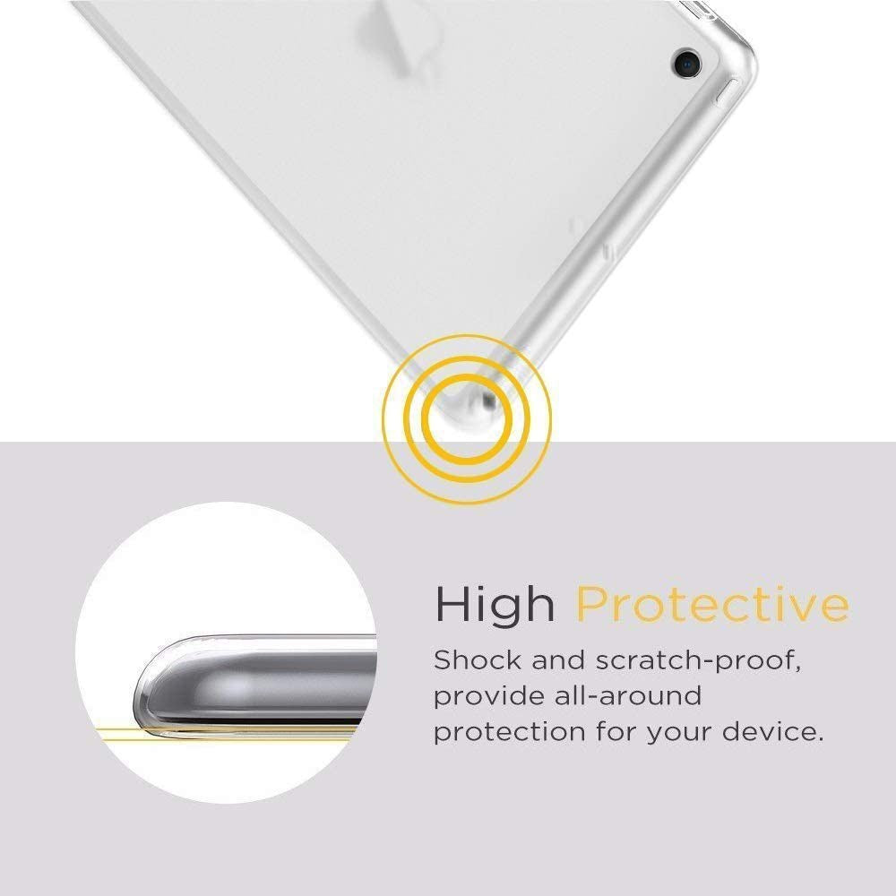 iPad 10,2" (2021 / 2020 / 2019) Fleksibelt TPU-plastbakdeksel med skjermbeskytter - gjennomsiktig