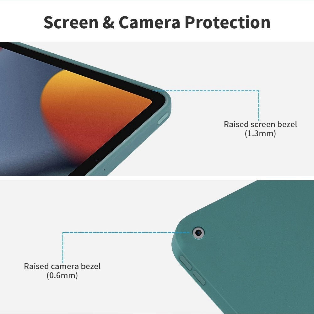 iPad 10,2" (2021/2020/2019) Støtsikkert bakdeksel i flytende silikon - svart