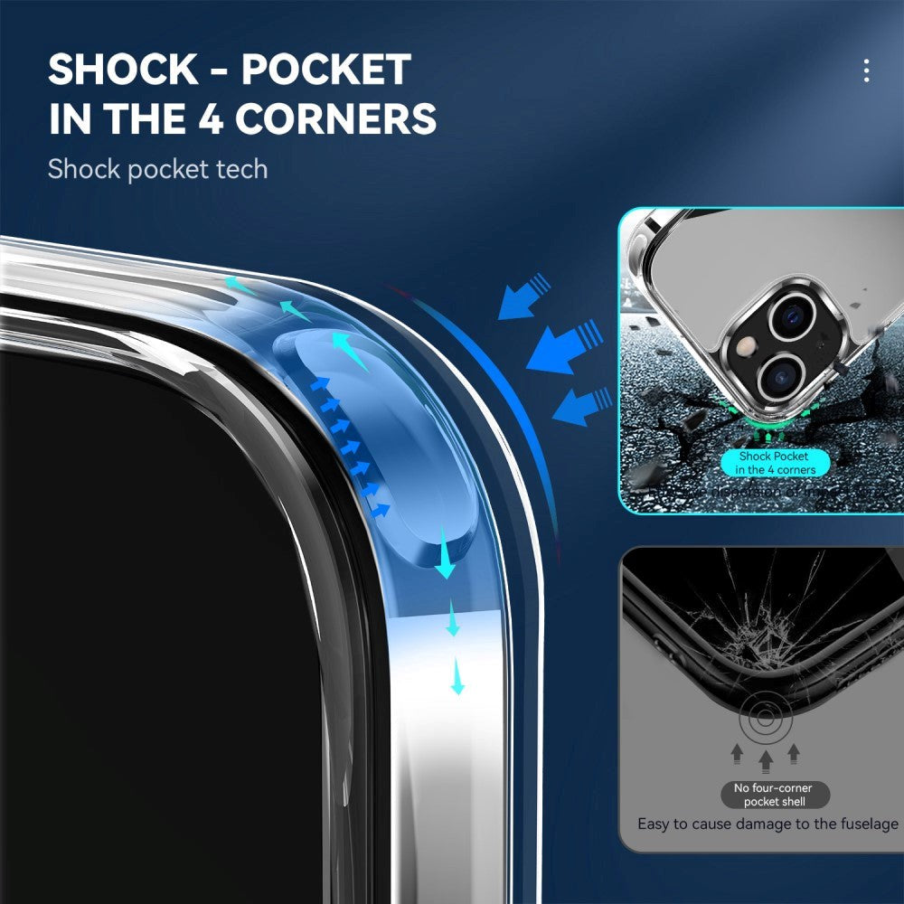 iPhone 13 Krystallklart Hybrid Plastic Bakdeksel - Gjennomsiktig