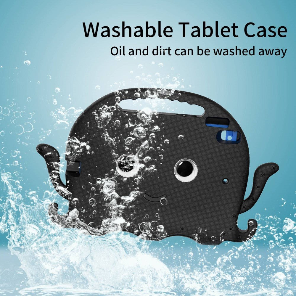 iPad 10.2" (2021 / 2020 / 2019) / iPad Pro 10.5 / iPad Air (2019) EVA Kids Case m. skulderstropp - Octopus Theme - Svart