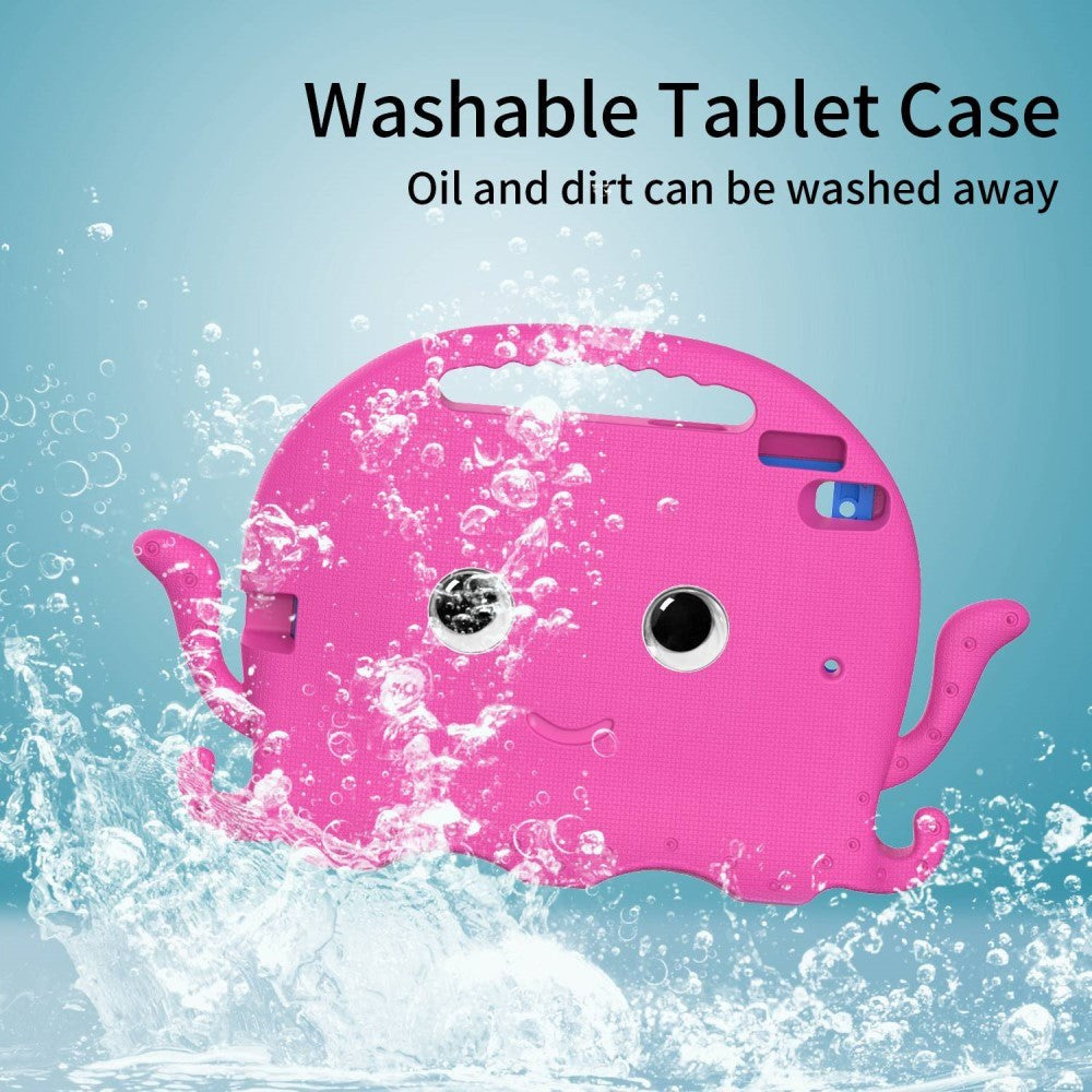 iPad 10.2" (2021 / 2020 / 2019) / iPad Pro 10.5 / iPad Air (2019) EVA barnedeksel med skulderstropp - blekkspruttema - rosa