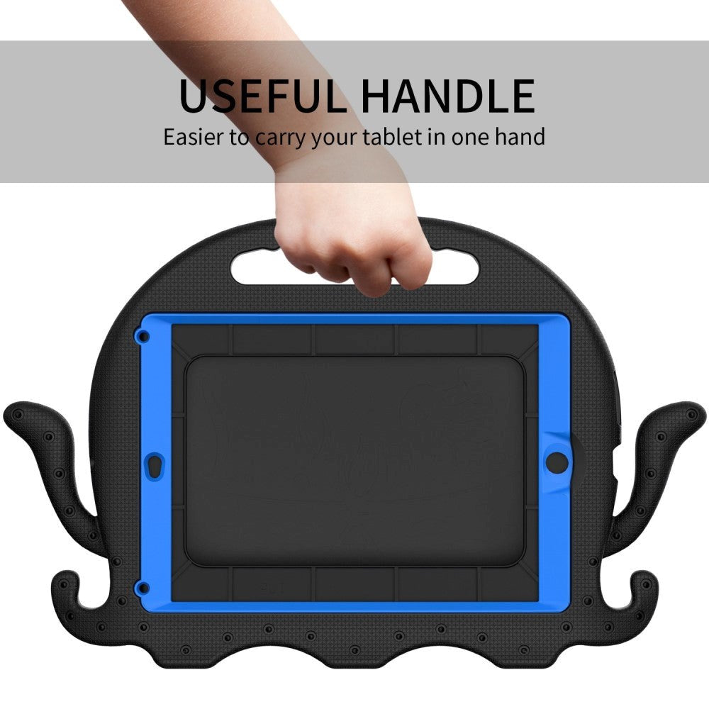 iPad (2018) / iPad (2017) / iPad Air 2 / iPad Pro 9,7" EVA Kids Case m. skulderstropp - Octopus Theme - Svart