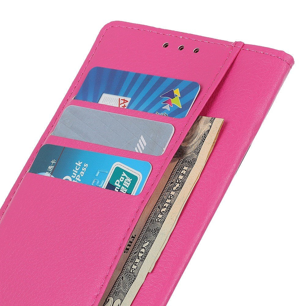 iPhone 14 Leather Flip Cover m. Magnetisk lukking og lommebok - Rosa