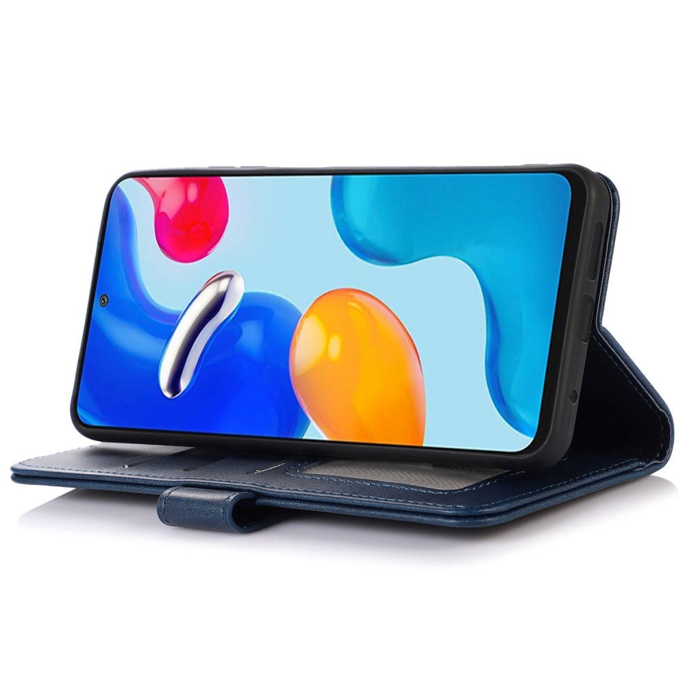 iPhone 14 Plus flip-deksel i kunstskinn m. Kortholder - Blå