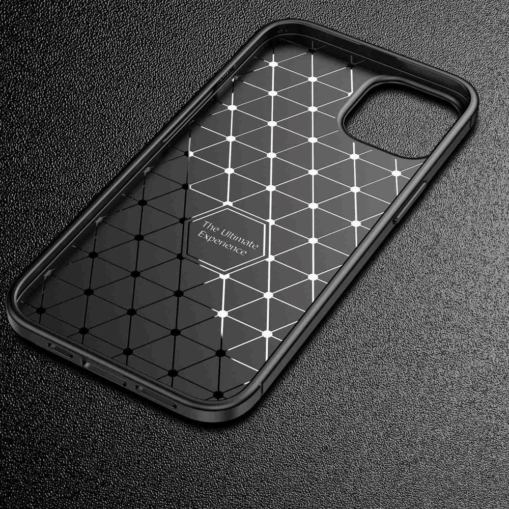 iPhone 14 Plus Carbon Fiber fleksibelt plastdeksel - svart