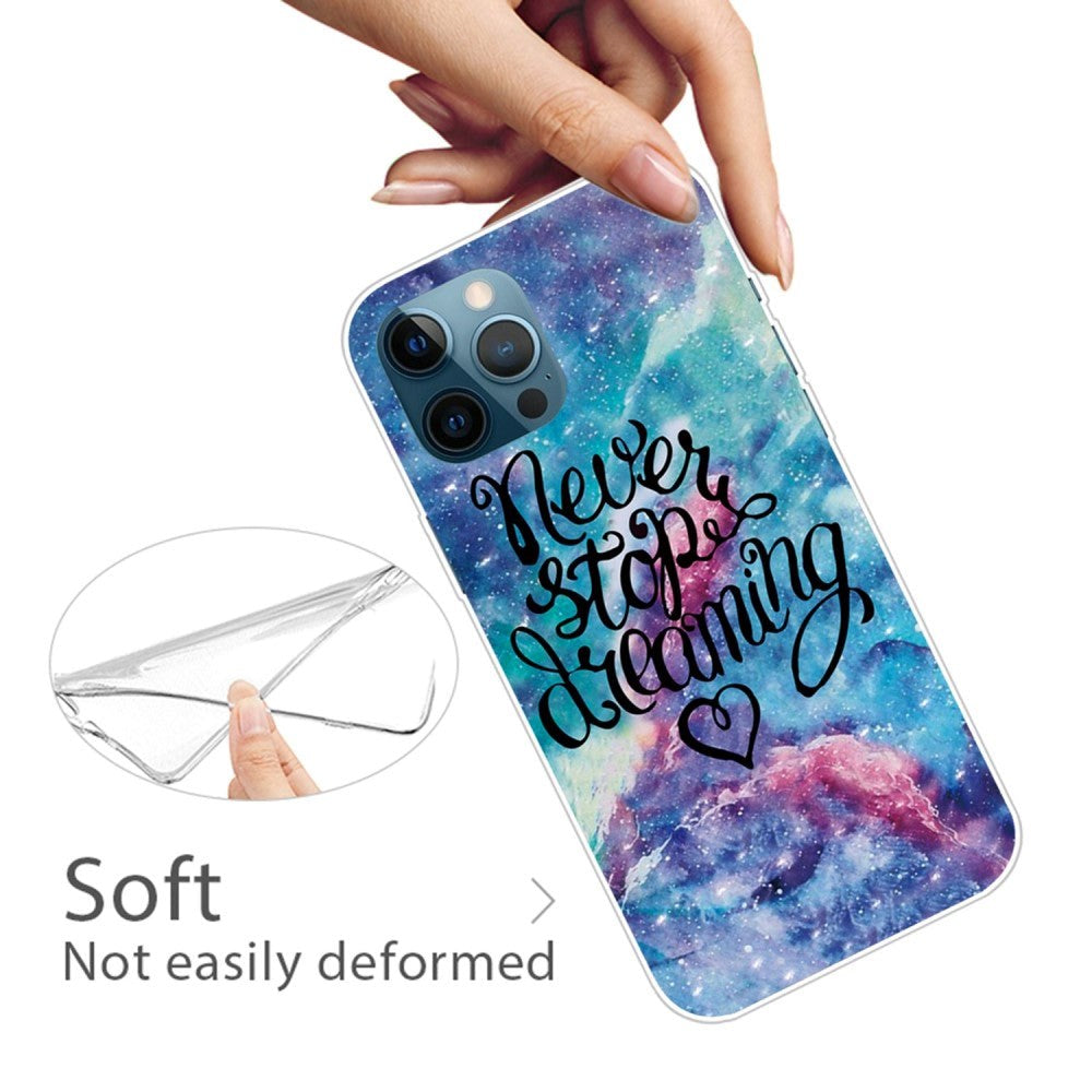 iPhone 14 Pro fleksibelt plastdeksel - "Stopp aldri å drømme"