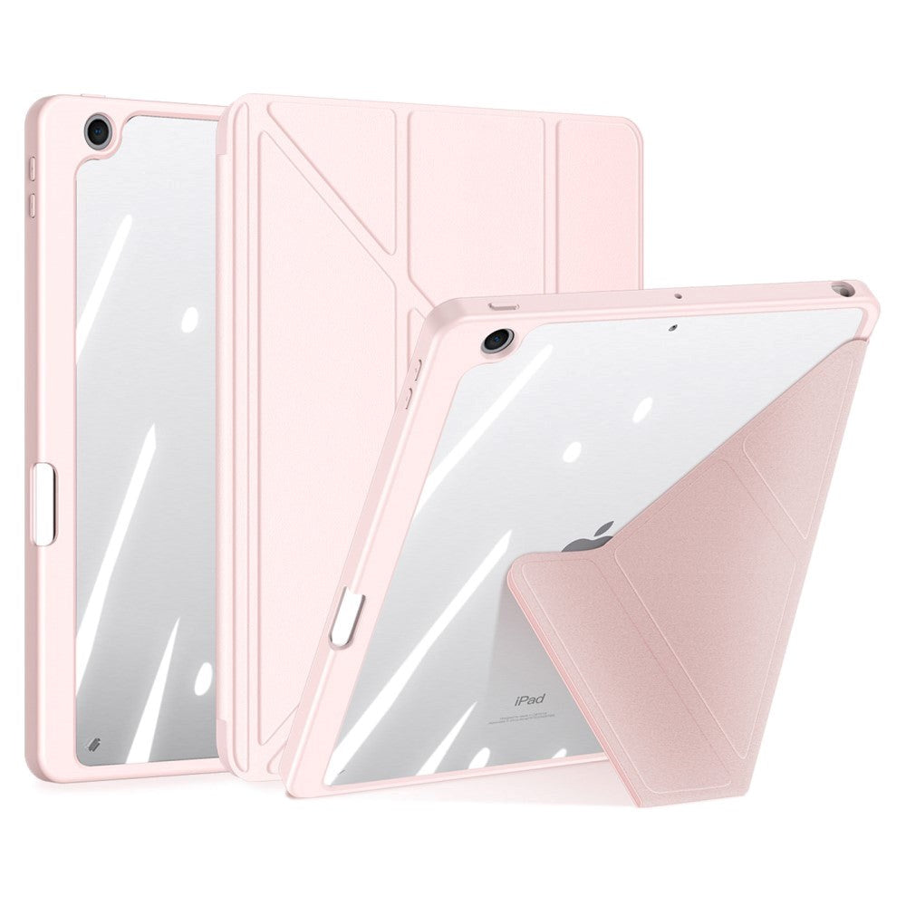 iPad 10,2" (2021 / 2020 / 2019) PU-skinn / plastdeksel - DUX DUCIS MAGI-serien - Gjennomsiktig / Rosa