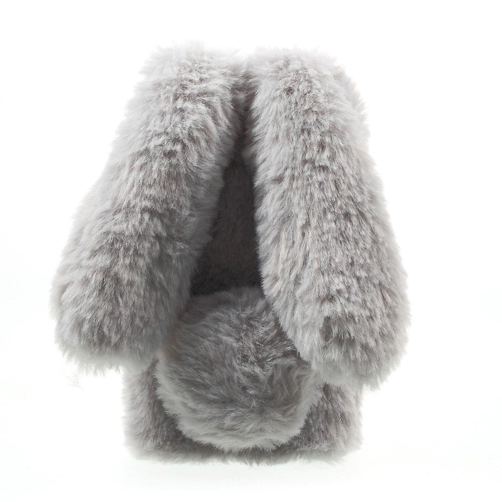 iPhone 6 / 6s Blødt Pels Cover - Grå Kanin