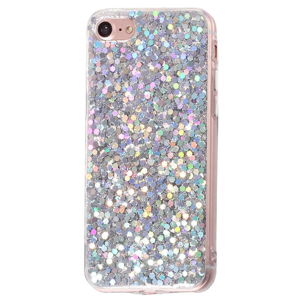 iPhone SE (2022 / 2020) / 8 / 7 Glitter Bakdeksel - Sølv