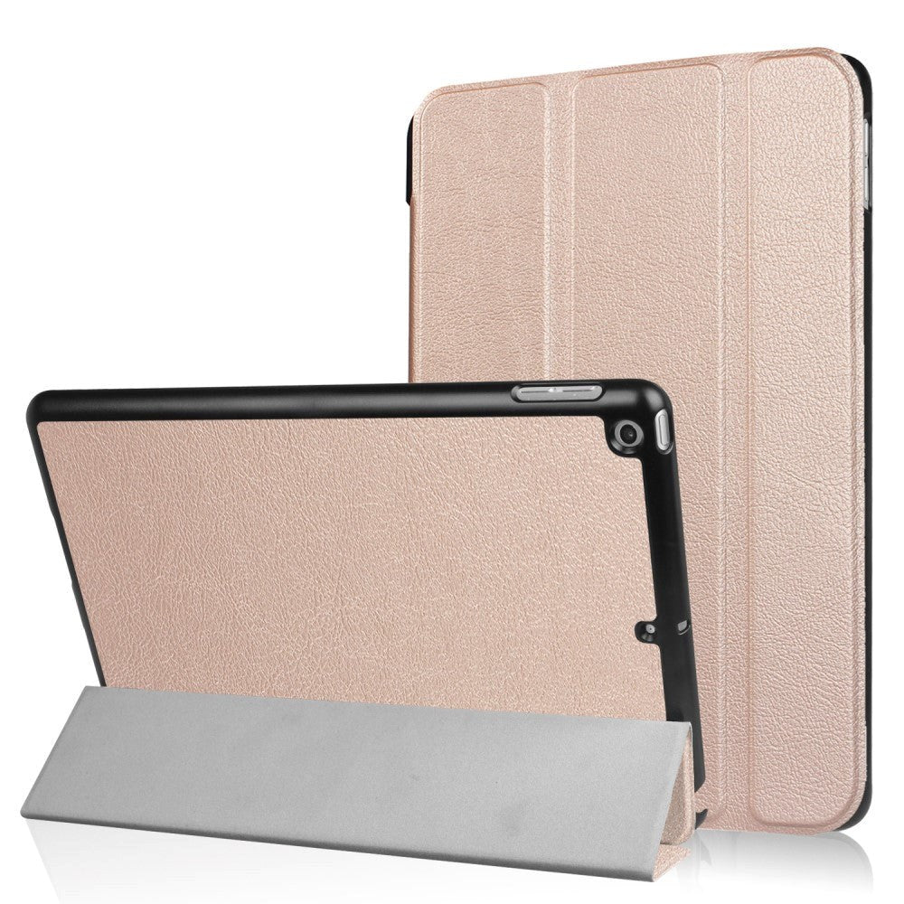 Apple iPad 9.7 2017/2018 skinndeksel m. Stativ - Rosa/gull