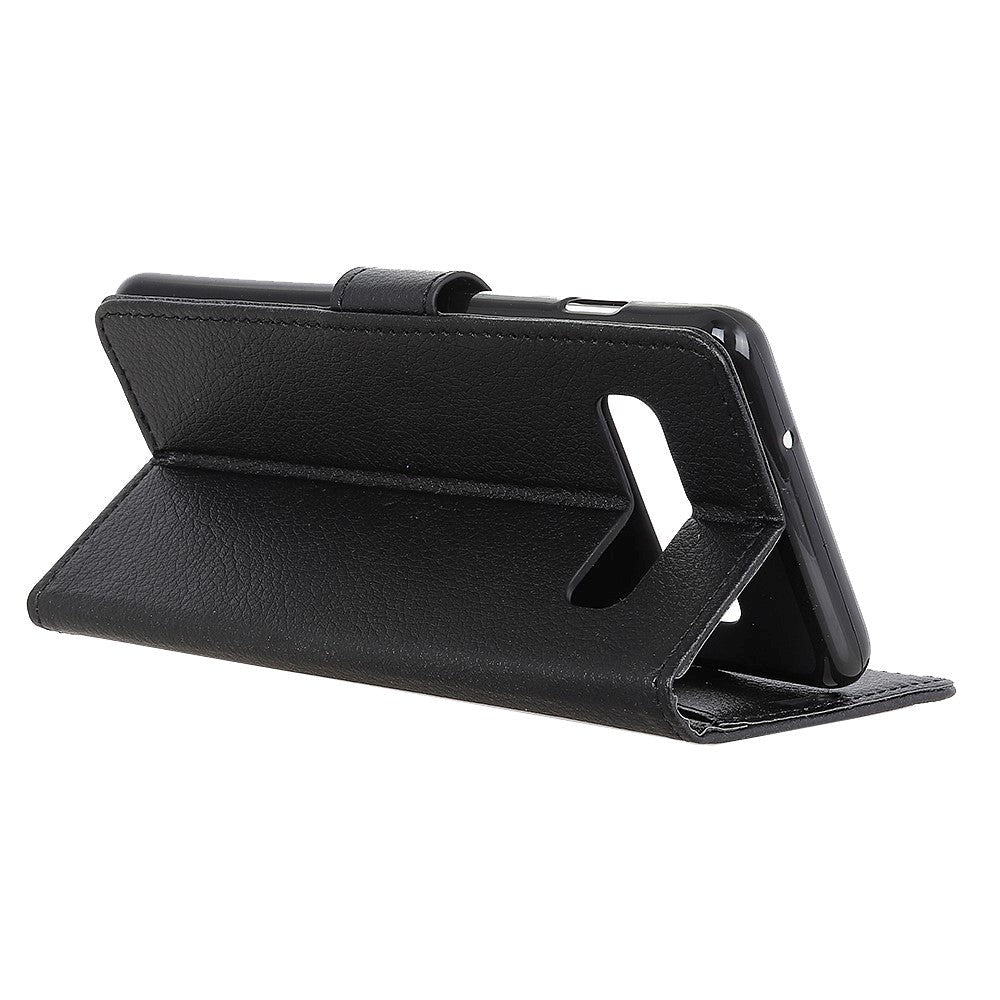 Samsung Galaxy S10+ (Plus) Myk veske i skinn-flipdeksel m. Lommebok - Svart