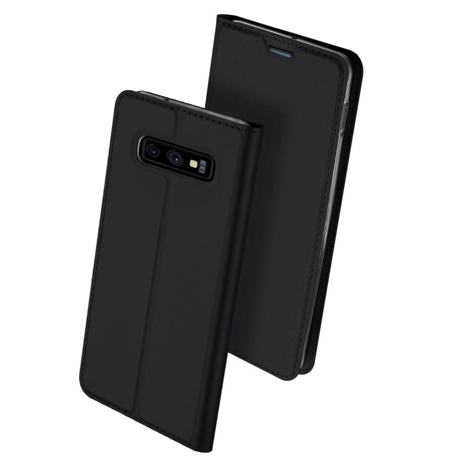 Samsung Galaxy S10e tynt skinndeksel m. Kortholder - Sort