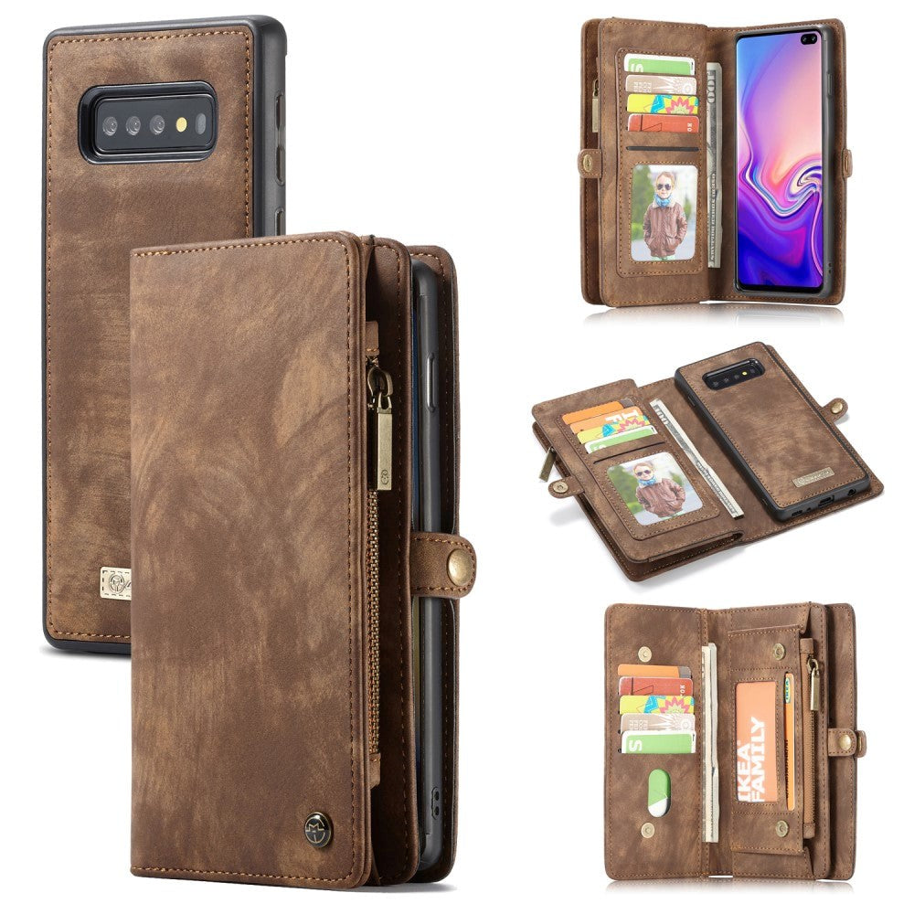 Samsung Galaxy S10+ Plus CASEME Leather Flip Cover m. Lommebok - Brun