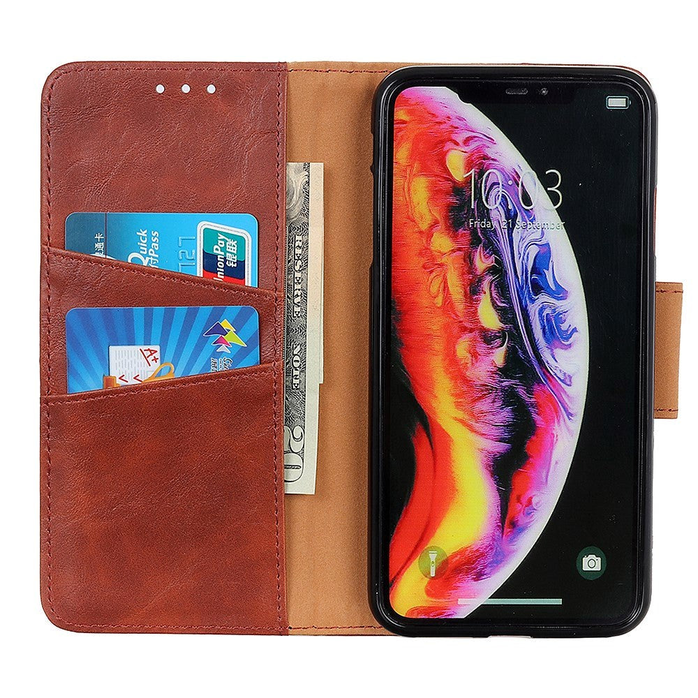 Samsung Galaxy A40 Leather Flip Deksel - Brun