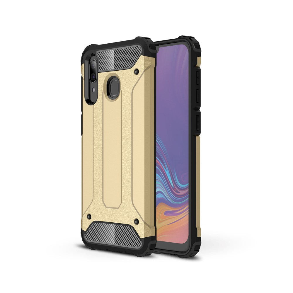 Samsung Galaxy A30 Armour Guard deksel i hardplast - gull