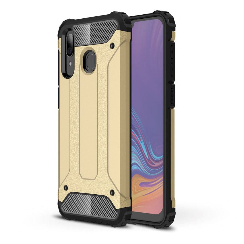 Samsung Galaxy A30 Armour Guard deksel i hardplast - gull
