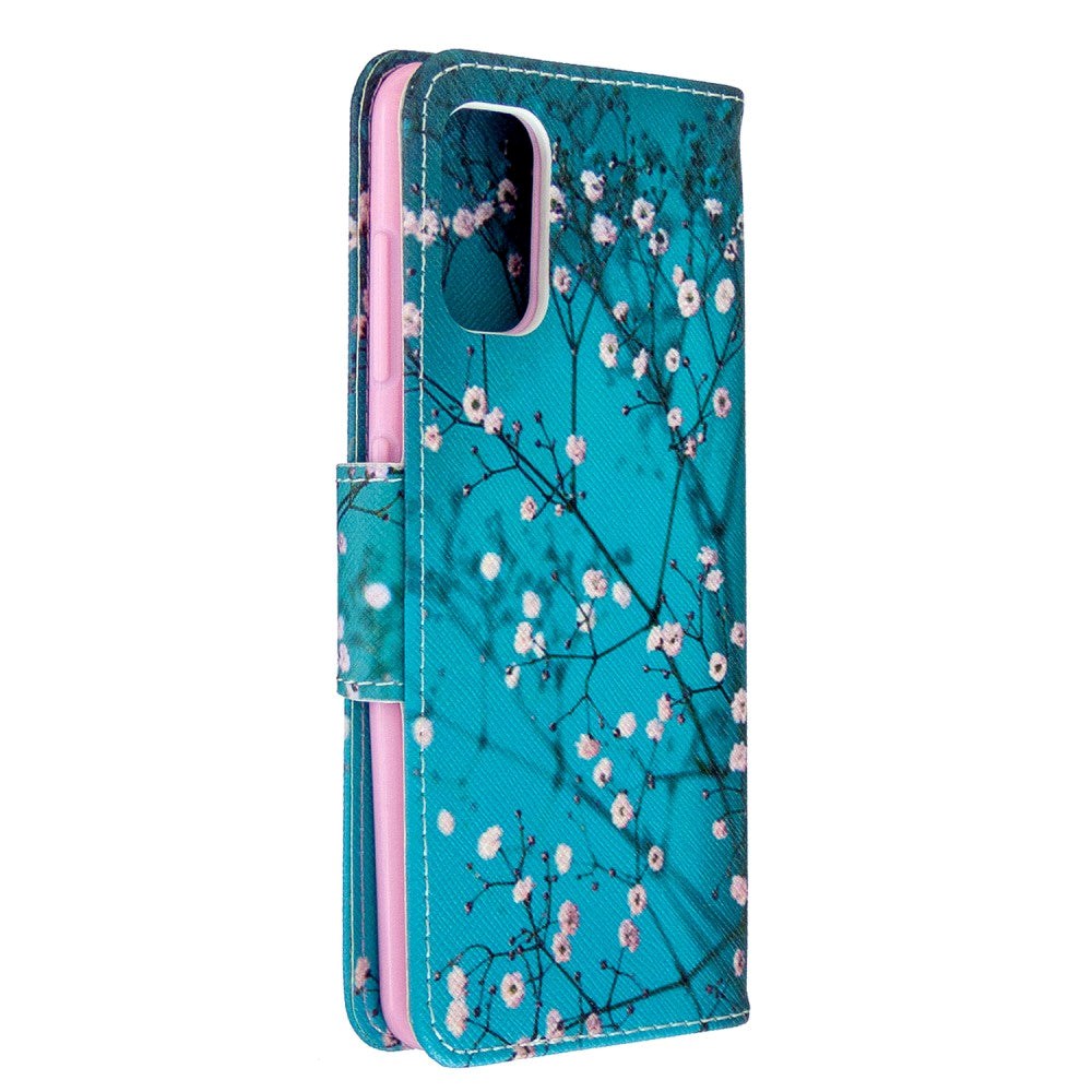 Samsung Galaxy A41 skinndeksel m. Kortholder - Tre med blomster