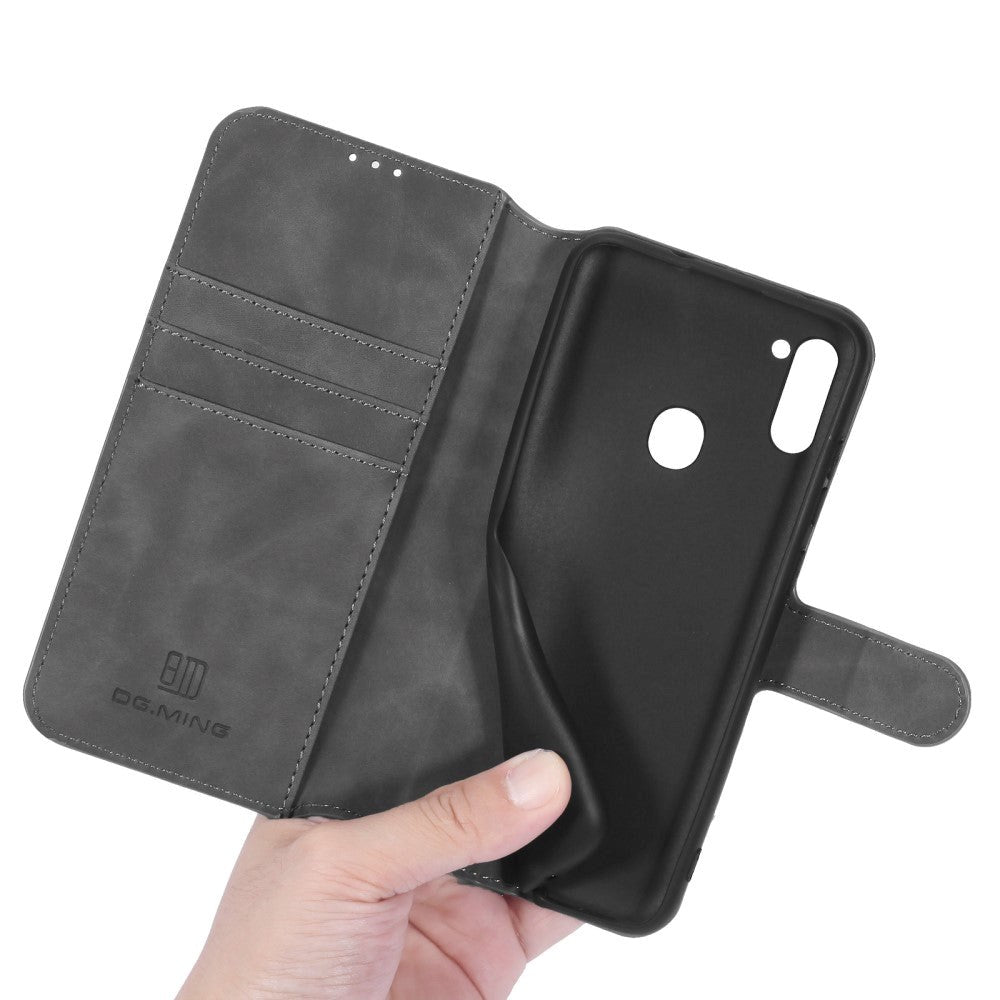 Samsung Galaxy M11 DG.MING Retro skinndeksel m. Kortholder - Grå