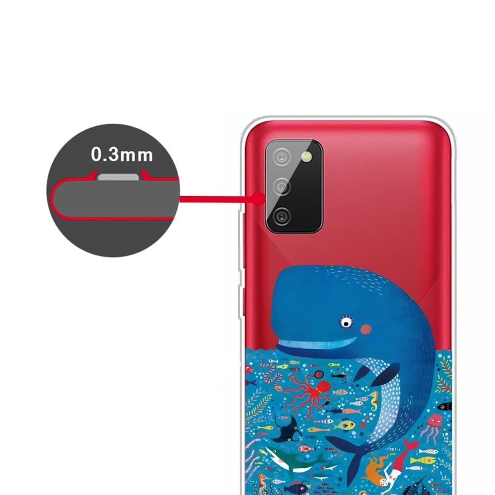 Samsung Galaxy A02s fleksibelt plastdeksel - Whale Print