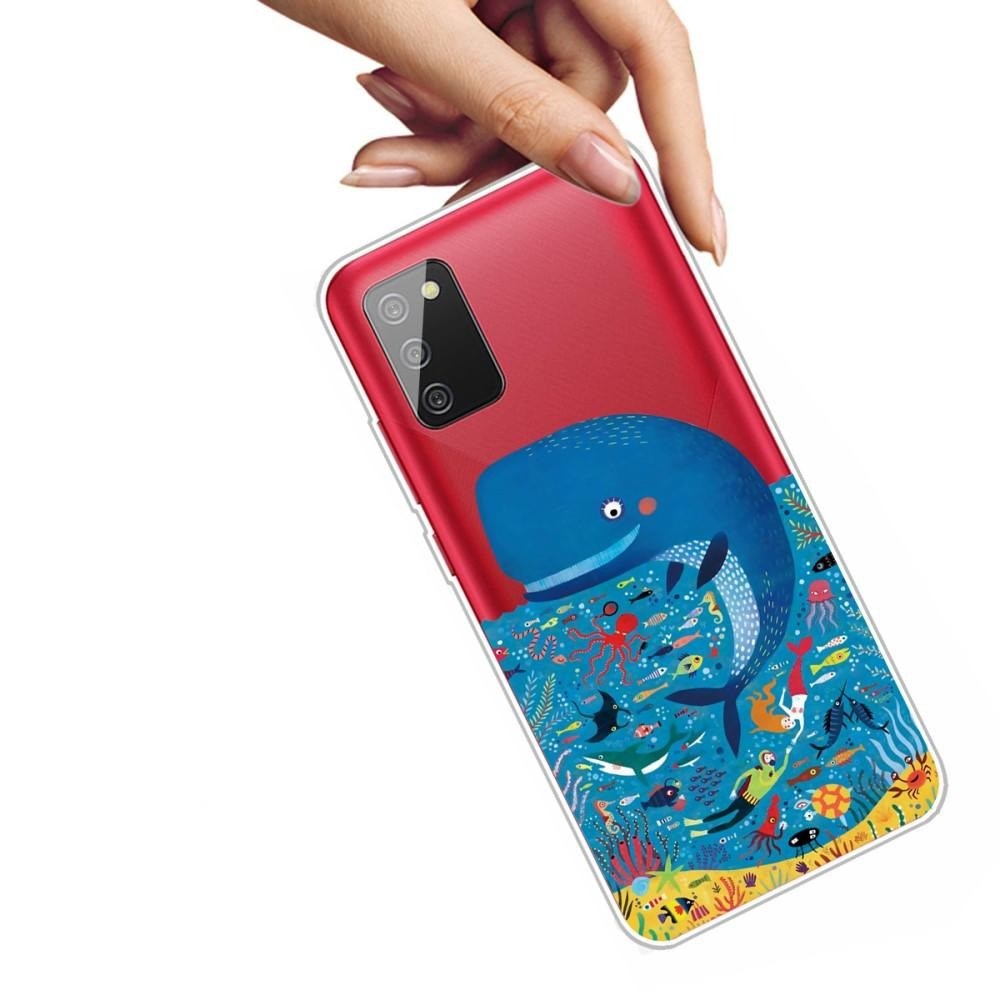 Samsung Galaxy A02s fleksibelt plastdeksel - Whale Print