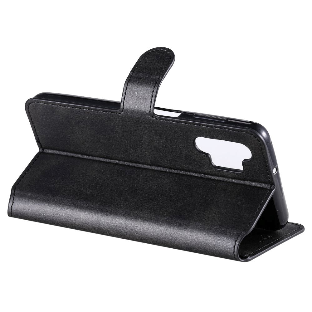 Samsung Galaxy A32 (5G) Flip-deksel i mykt lær m. Lommebok - Svart