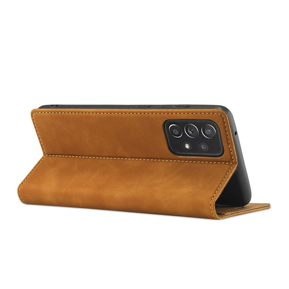 Samsung Galaxy A52s (5G) / A52 (4G / 5G) LC.IMEEKE Skinndeksel Flip m. Lommebok - Brun