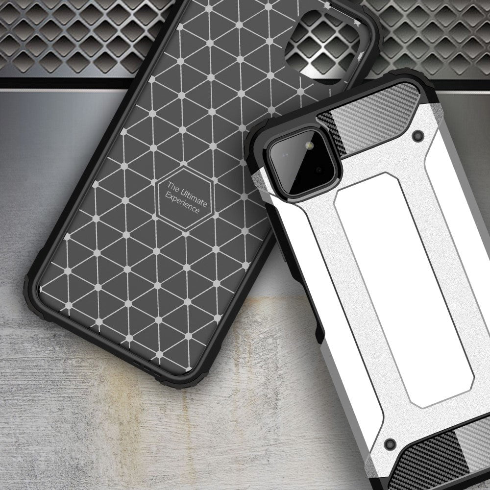 Samsung Galaxy A22 (5G) Armor Guard Håndværker Bagside Cover - Sølv