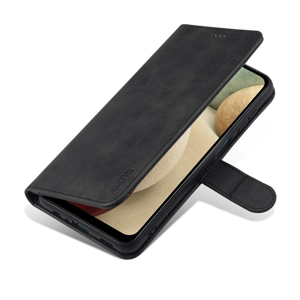 EIDERWOOD - Samsung Galaxy A12 - Kunstlæder Flip Cover m. Kortholder & Ståfunktion - Sort
