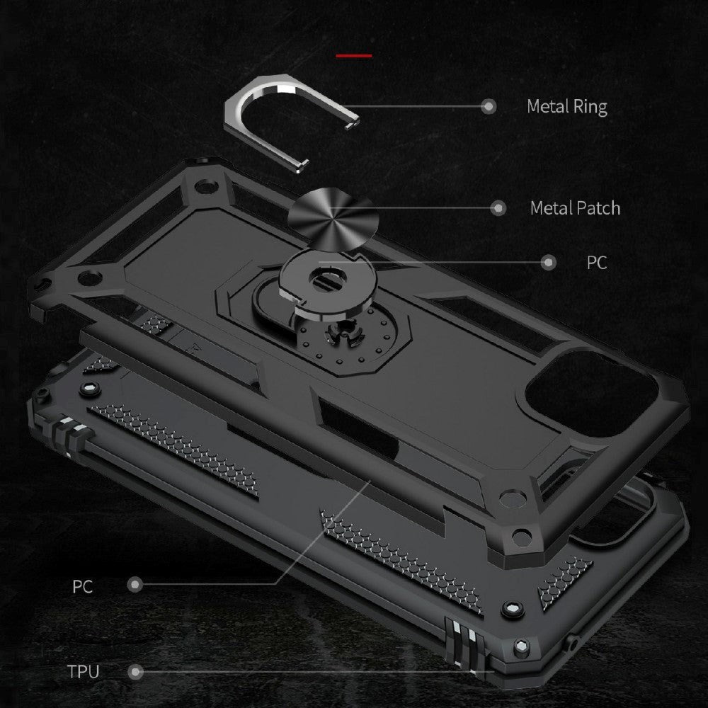Samsung Galaxy A22 (5G) Hybrid Craftsman Bakdeksel m. Magnetisk stativ - svart