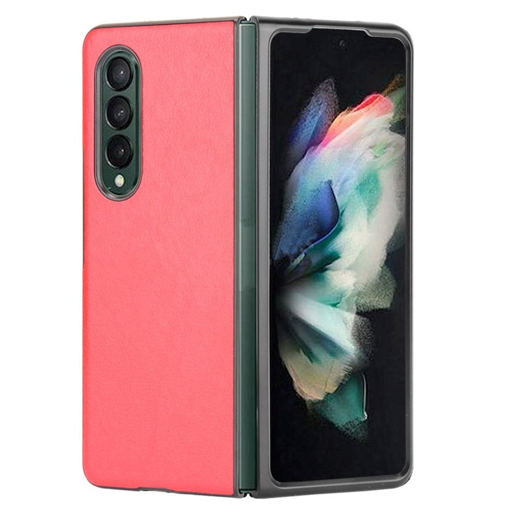 Samsung Galaxy Z Fold3 (5G) Neutralt Cover m. Læder Bagside - Rød