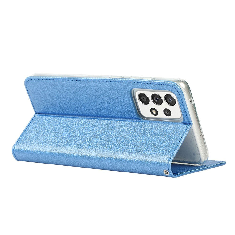 Samsung Galaxy A52 (4G / 5G) / A52s (5G) Leather Flip Cover - Silk Texture m. Lommebok - Blå