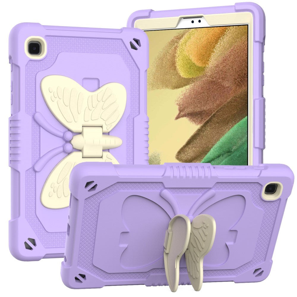 Samsung Galaxy Tab A7 Lite Butterfly Kickstand Barnetui - Grå / Lilla