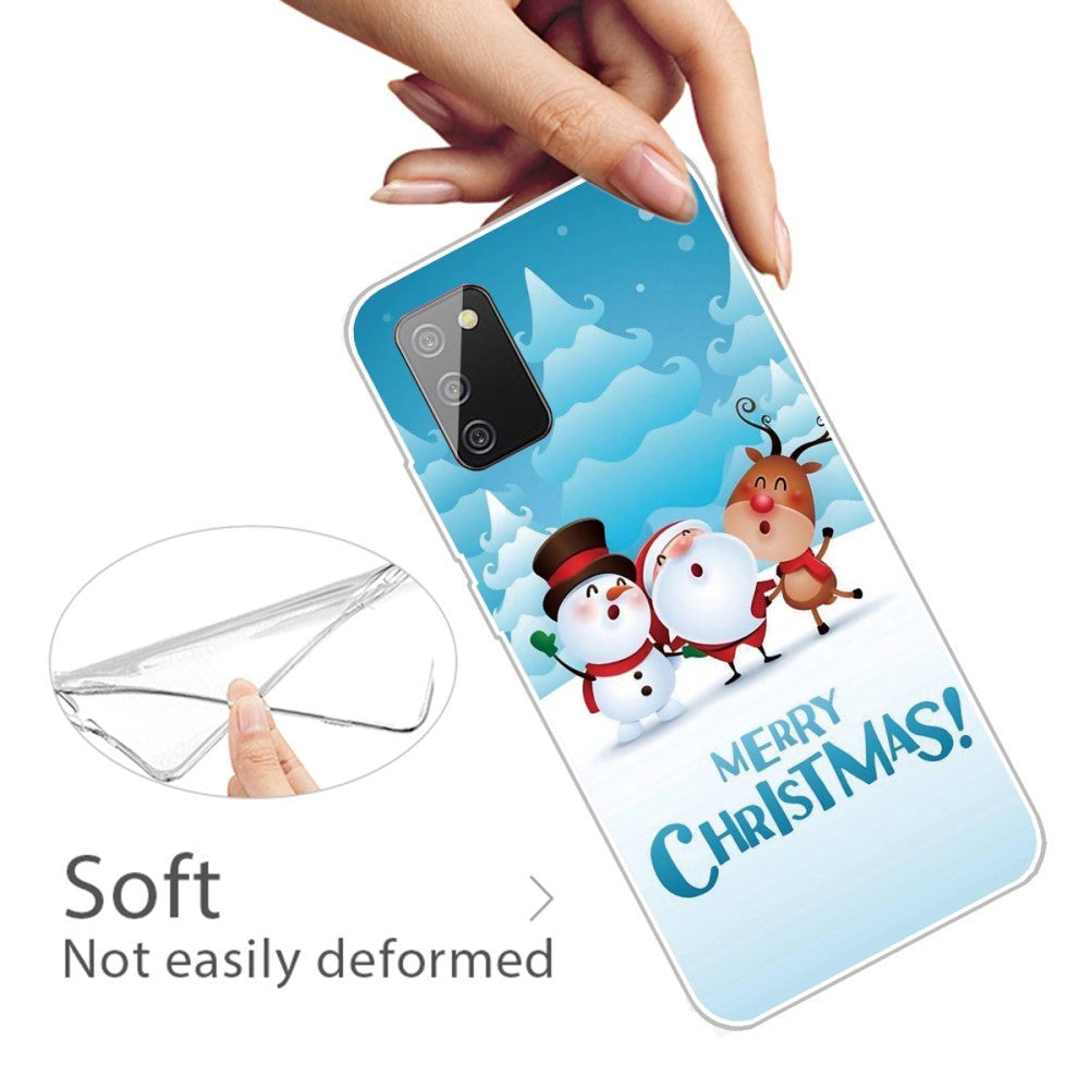 Samsung Galaxy A03s TPU plast juledeksel - god jul - julenissen og venner