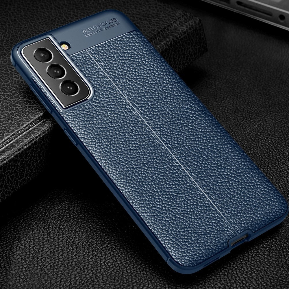 Samsung Galaxy S22+ (Plus) Fleksibelt plastdeksel Litchi Texture - Blå