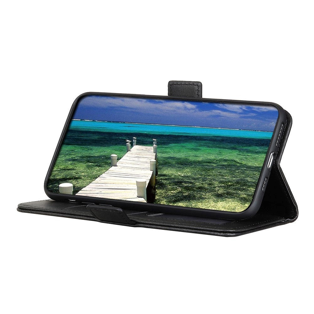 Samsung Galaxy S22 Flip-deksel i mykt skinn m. Lommebok - Svart