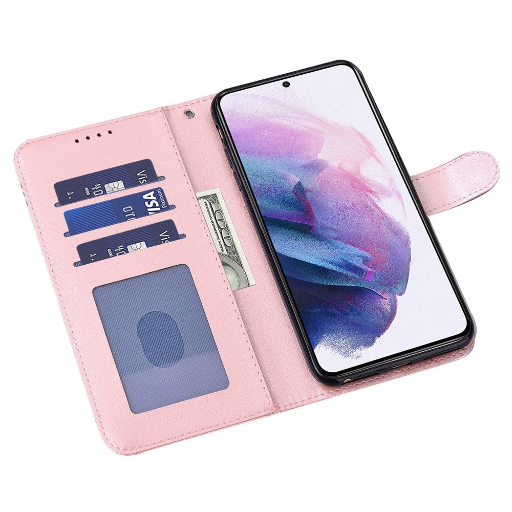 EIDERWOOD Samsung Galaxy S22 Ultra (5G) Flip-deksel i kunstskinn m. Trykk og lommebok - Rosa