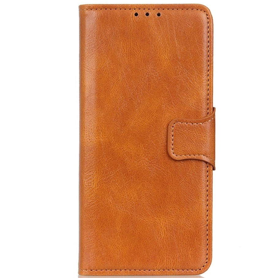 Samsung Galaxy S22 Vintage Texture Leather Flip Cover m. Lommebok - Brun