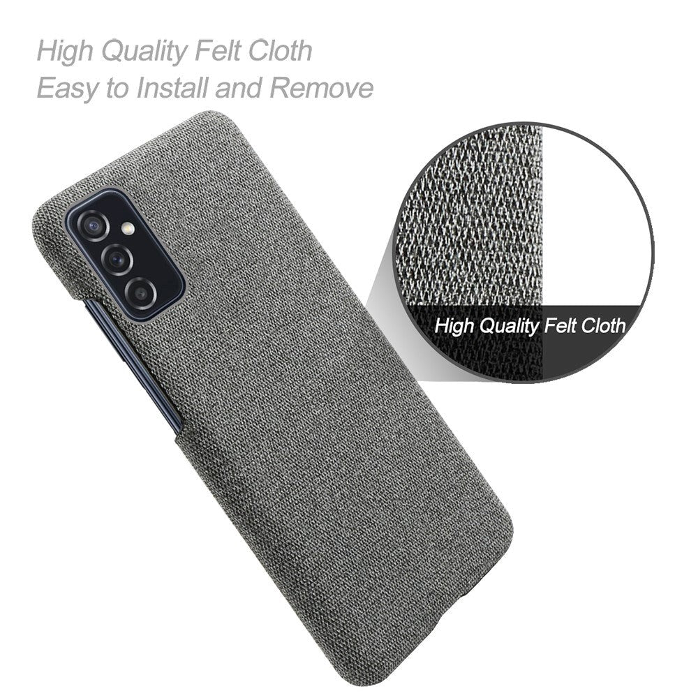 Samsung Galaxy M52 (5G) KSQ Stof Plastik Bagside Cover - Mørkgrå