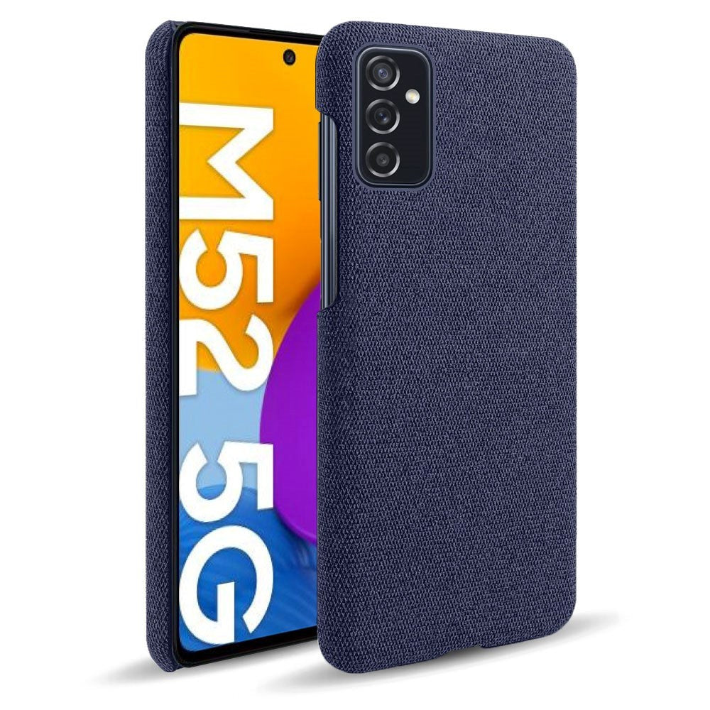Samsung Galaxy M52 (5G) KSQ Fabric Plastic Bakdeksel - Blå