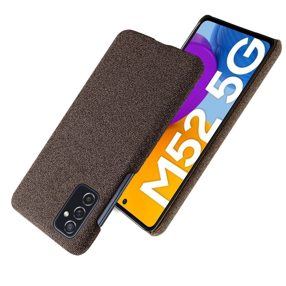 Samsung Galaxy M52 (5G) KSQ Stof Plastik Bagside Cover - Brun