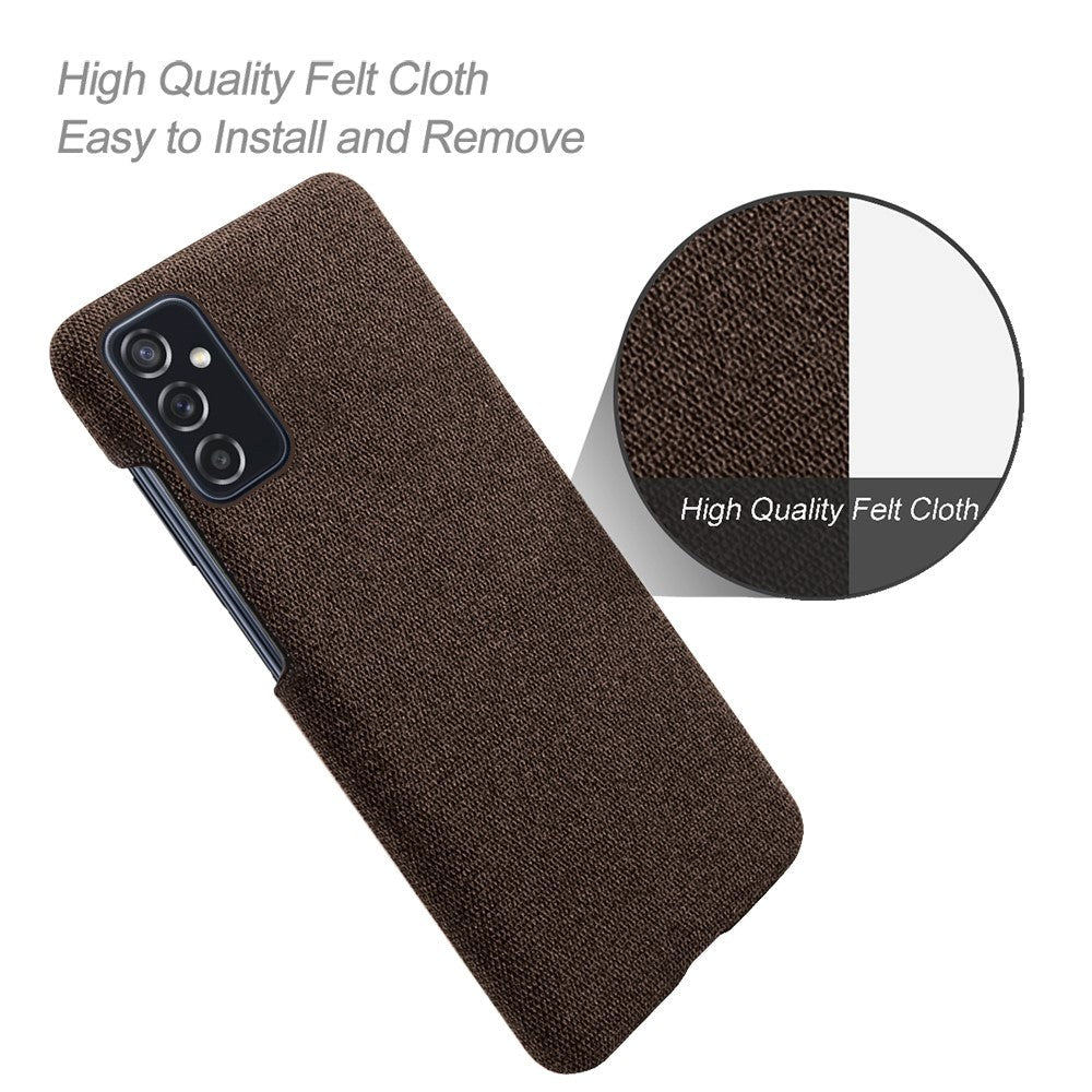 Samsung Galaxy M52 (5G) KSQ Stof Plastik Bagside Cover - Brun