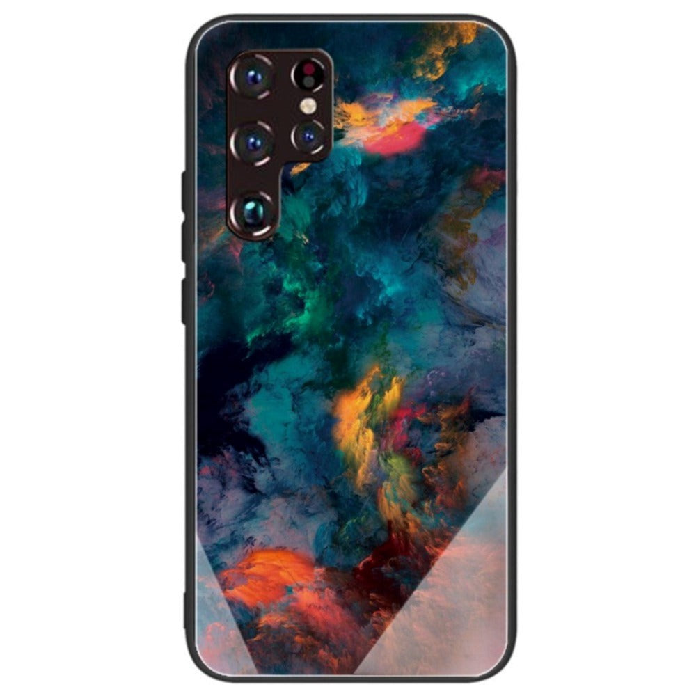 Samsung Galaxy S22 Ultra Plastik Bagside Cover m. Glasbagside - Farverige Skyer