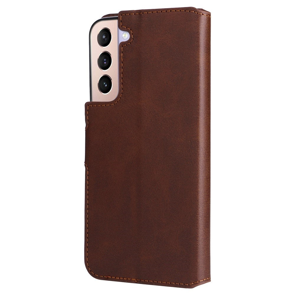 Samsung Galaxy S22+ (Plus) - EIDERWOOD Faux Leather Flip Cover m. Kortholder og stativfunksjon - brun