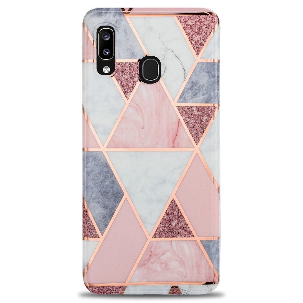 Samsung Galaxy A30 Fleksibelt TPU plastbakdeksel - Marmor - Rosa