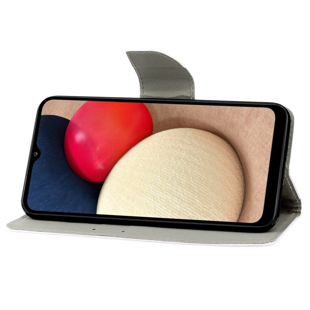 Samsung Galaxy A53 (5G) Læder Flip Cover m. Pung - Sommerfugl & Lyserøde Blomster