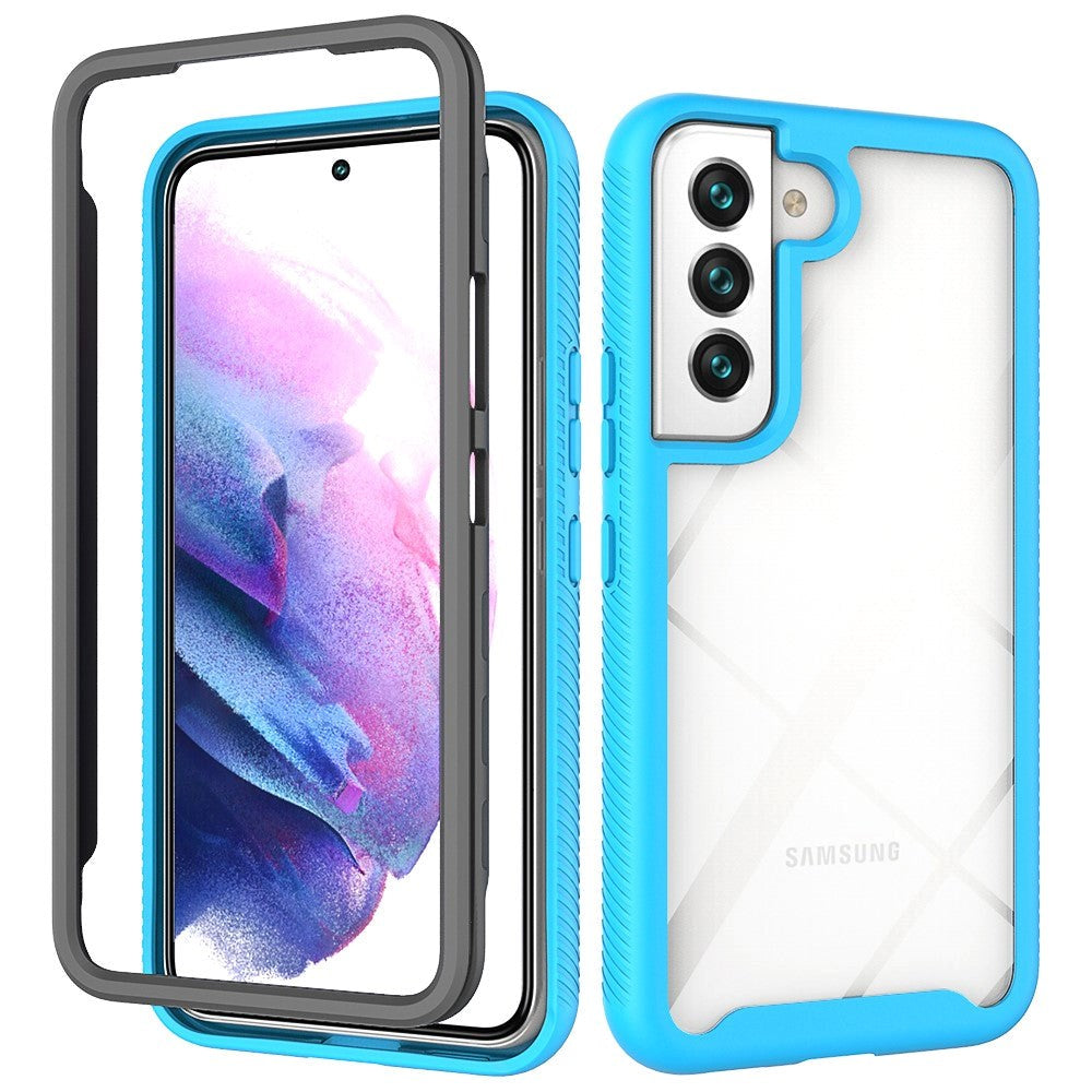 Samsung Galaxy S22 Cover Acrylic Combo - Gennemsigtig / Turkis