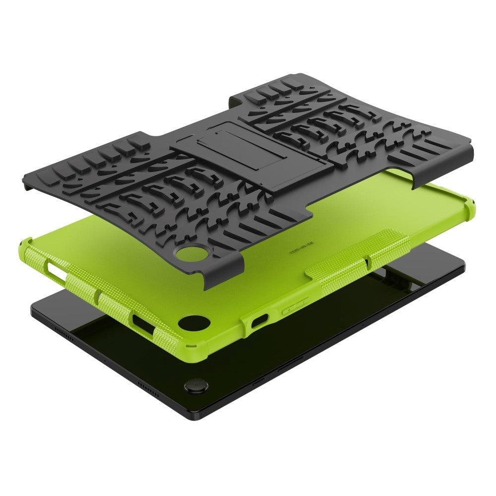 Samsung Galaxy Tab A8 10,5" (2021) Craftsman-bakdeksel med dekkdesign og stativfunksjon - svart og grønn