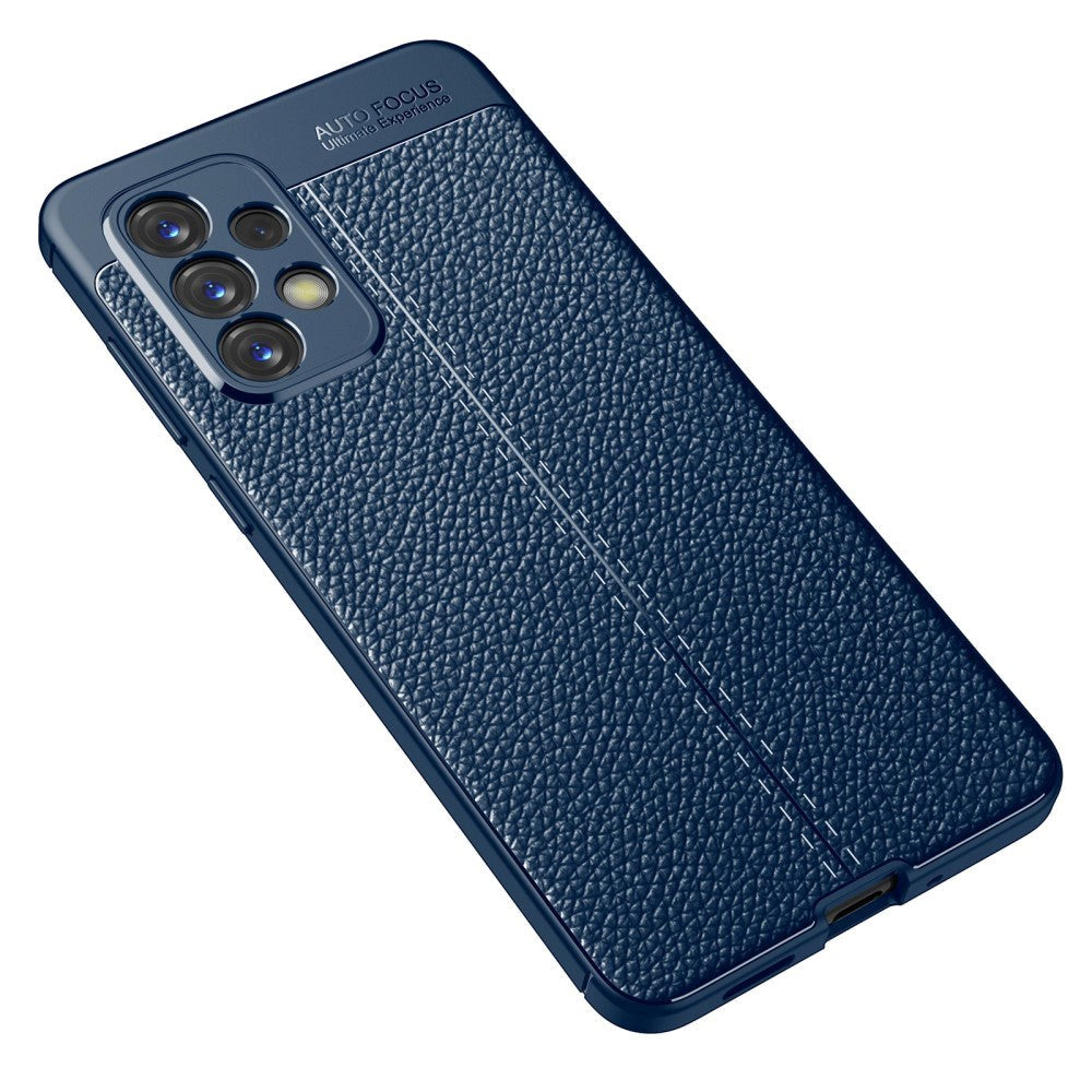 Samsung Galaxy A73 (5G) fleksibelt plastdeksel - Litchi Texture - Blå