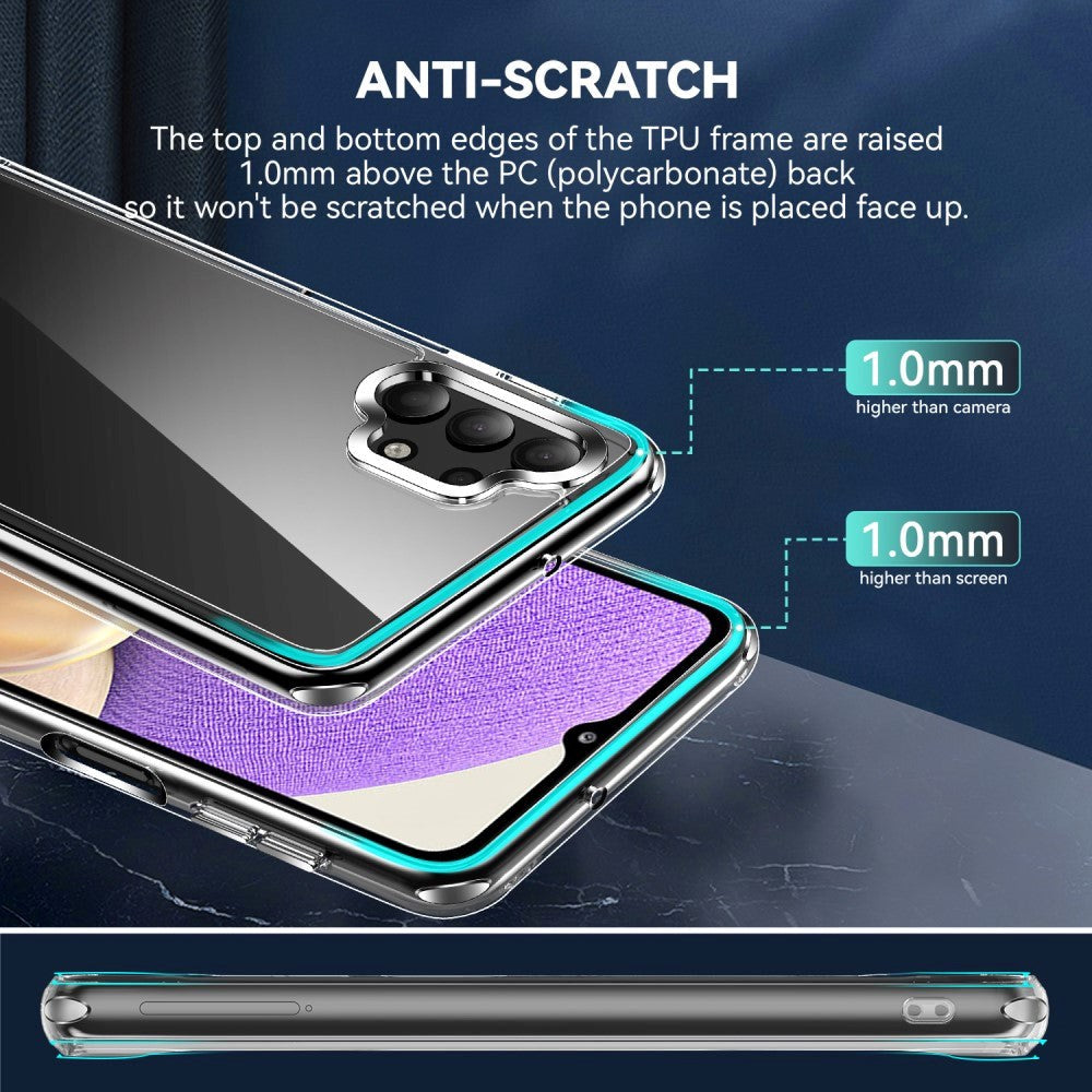 Samsung Galaxy A32 (5G) Crystal Clear Hybrid Plastik Bagside Cover - Gennemsigtig