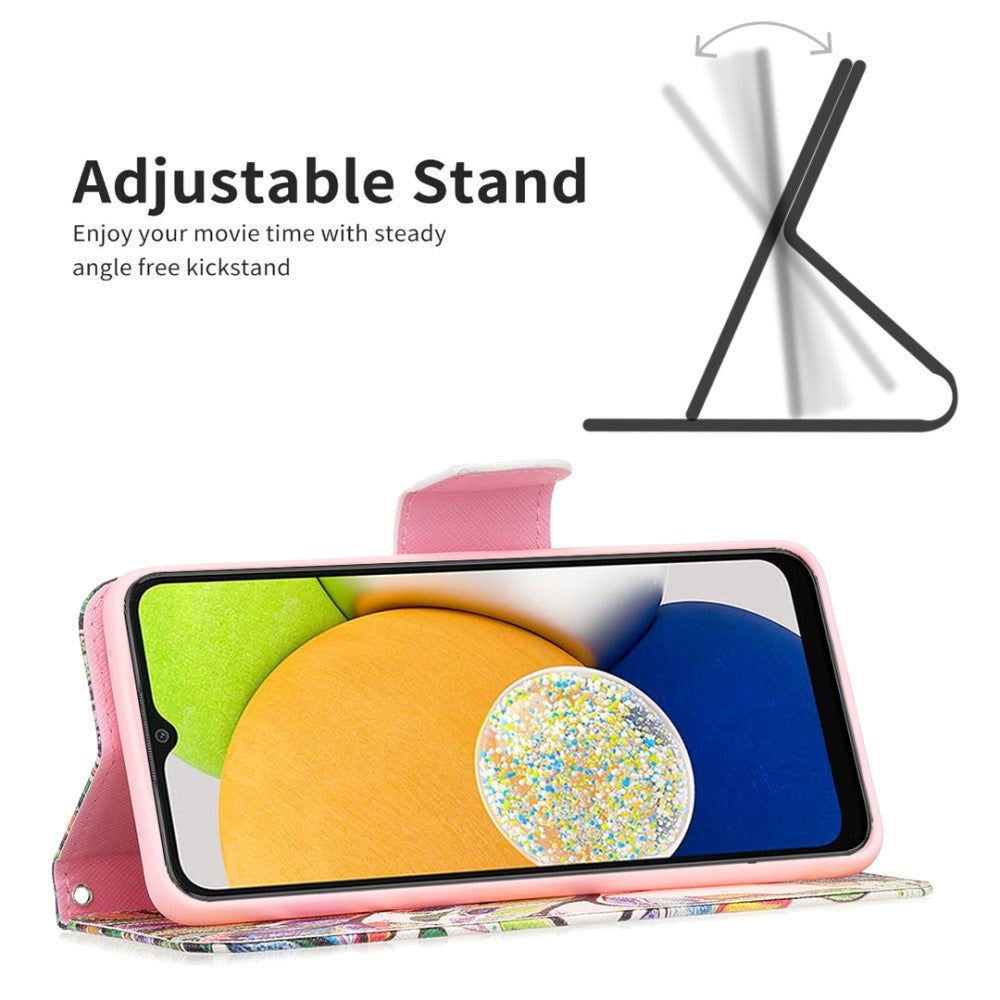 Samsung Galaxy A03 deksel m. Skinnlommebok - Fargerikt tre